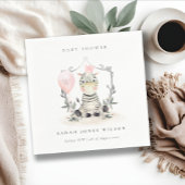 Schattigee Blush Baby Zebra gebladerte ballon Baby Servet