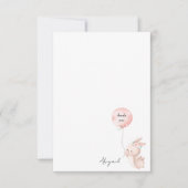 Schattigee Blush Bunny Script Naam Baby shower Dan Bedankkaart (Voorkant)