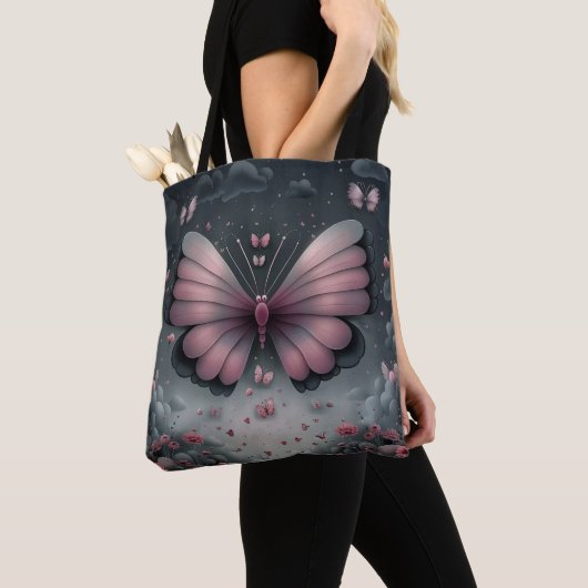 Schattigee Blush Butterfly Flow Tote Bag (Dichtbij)