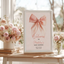Schattigee Blush Coquette Bow Baby shower Welkom
