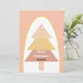 Schattigee Blush Holiday Tree Feestdagenkaart (Staand voorkant)