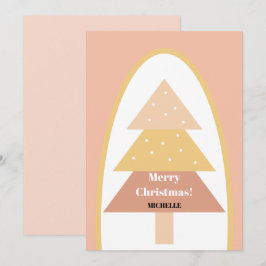 Schattigee Blush Holiday Tree Feestdagenkaart