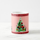 Schattigee Blush Kat Kerstboom Custom Holiday Koffiemok (Center)