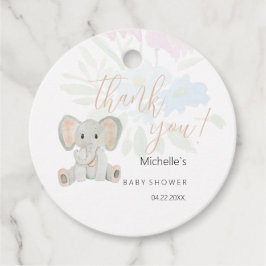 Schattigee Blush Olifant Waterverf Illustratie Bedankjes Labels