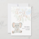 Schattigee Blush Olifant Waterverf Illustratie Bedankkaart (Voorkant)