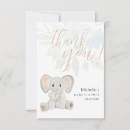 Schattigee Blush Olifant Waterverf Illustratie Bedankkaart