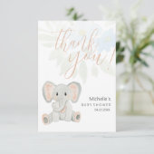 Schattigee Blush Olifant Waterverf Illustratie Bedankkaart (Staand voorkant)