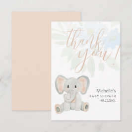 Schattigee Blush Olifant Waterverf Illustratie Bedankkaart