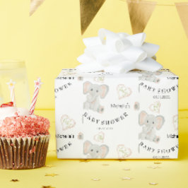 Schattigee Blush Olifant Waterverf Illustratie Cadeaupapier