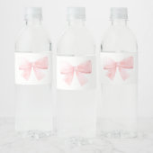 Schattigee Blush Pink Bow Girl Baby shower Waterfles Etiket (Flessen)
