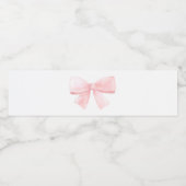 Schattigee Blush Pink Bow Girl Baby shower Waterfles Etiket (Enkel label)