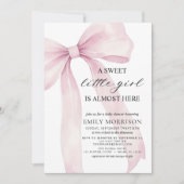 Schattigee Blush Pink Bow Sweet Little Girl Baby s Kaart (Voorkant)