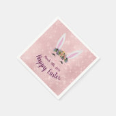 Schattigee Blush Pink Happy Easter Bunny Servetten (Hoek)
