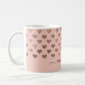 Schattigee Blush Pink Rose Gold Hearts Elegant Scr Koffiemok (Links)