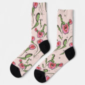 Schattigee Blush Pink Venus Flytrap Vastgelopen op Sokken (Links)