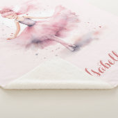 Schattigee blush roze ballerina naam sherpa deken (3/4)