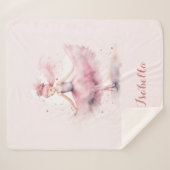 Schattigee blush roze ballerina naam sherpa deken (Voorkant (horizontaal))