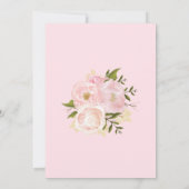 Schattigee Blush Roze Bloemen Olifant 1e Verjaarda Kaart (Achterkant)