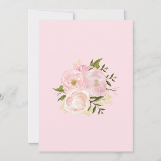 Schattigee Blush Roze Bloemen Olifant 1e Verjaarda Kaart (Achterkant)