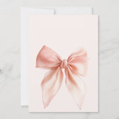 Schattigee Blush Roze Coquette Bow Girl Baby showe Kaart (Achterkant)