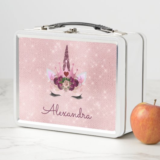 Schattigee Blush Roze Eenhoorn Monogram School (In situ)