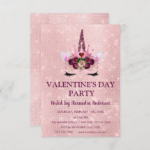 Schattigee Blush Roze Eenhoorn Valentijnsdag Party