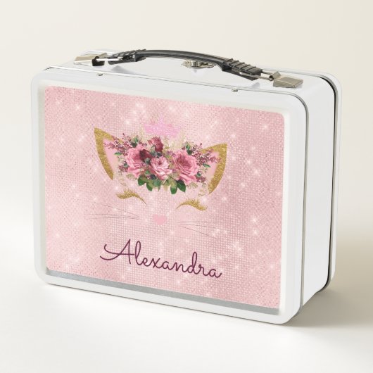 Schattigee Blush Roze Kat Monogram School (Achterkant)