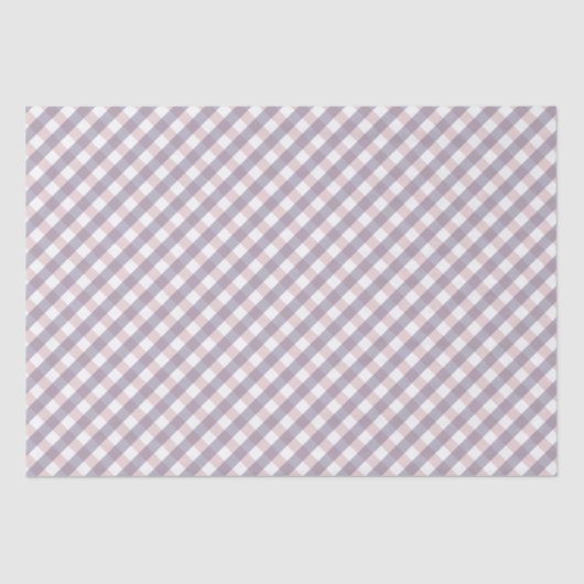 Schattigee Blush Roze & Paarse Gingham Pattern Bab Tissuepapier (Voorkant)