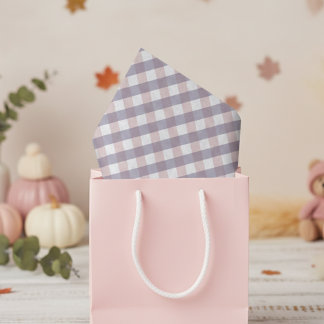 Schattigee Blush Roze & Paarse Gingham Pattern Bab Tissuepapier