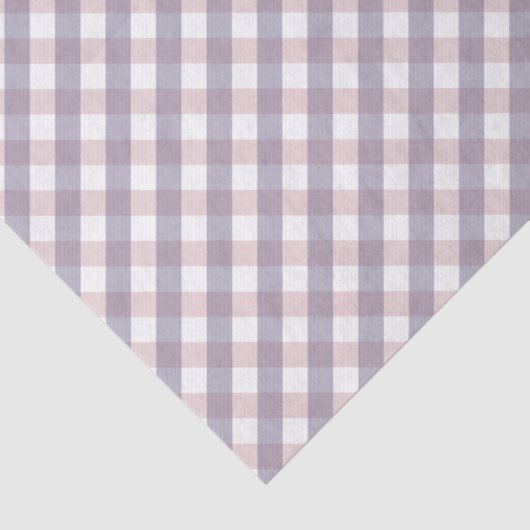 Schattigee Blush Roze & Paarse Gingham Pattern Bab Tissuepapier (Detail)
