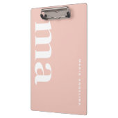 Schattigee Blush Roze School Monogram Naam Klembord (Links)