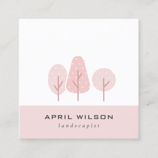 SCHATTIGEE BLUSH ROZE TREE TRIO LANDSCAPING SERVIC VIERKANTE VISITEKAARTJE (Voorkant)