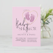 Schattigee Blush Roze Voeten Glitter Baby Meisje D Kaart (Staand voorkant)