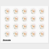 Schattigee Blush Rozen groen bosherten Fawn Baby Ronde Sticker (Vel)