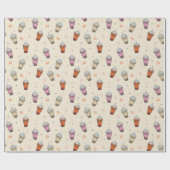 Schattigee Boba Bubble Tea Cadeaupapier (Vlak)