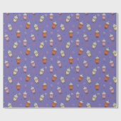 Schattigee Boba Bubble Tea Cadeaupapier (Vlak)