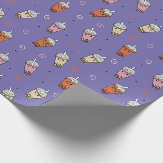 Schattigee Boba Bubble Tea Cadeaupapier (Hoek)