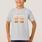 Schattigee Boba Bubble Tea Love T-shirt (Voorkant)