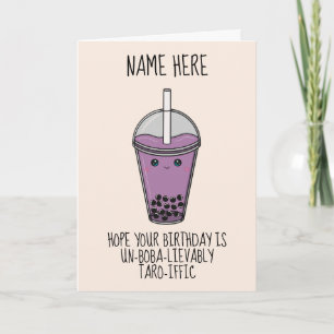 Schattigee Boba Bubble Tea Verjaardag Kaart