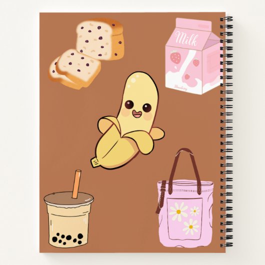 Schattigee Boba drink 💗🤎🥛🍪 Notitieboek (Achterkant)