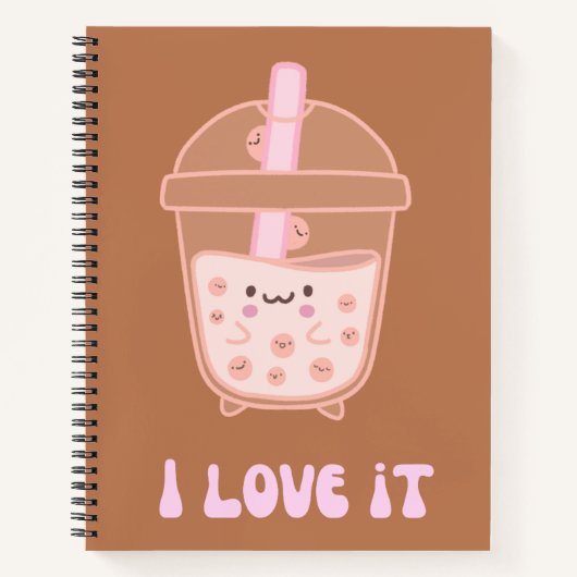 Schattigee Boba drink 💗🤎🥛🍪 Notitieboek (Voorkant)