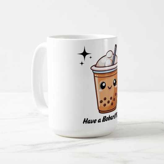 Schattigee Boba Tea Mok - Een Bobarific Dag (Voorkant links)