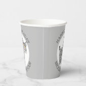 Schattigee Bobcat Lynx cartoon Gepersonaliseerde V Papieren Bekers (Rechts)