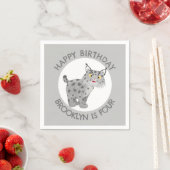 Schattigee Bobcat Lynx cartoon Gepersonaliseerde V Servet (Insitu)