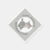 Schattigee Bobcat Lynx cartoon Gepersonaliseerde V Servet (Hoek)