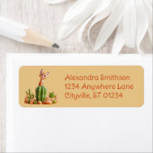 Schattigee Bobcat op cactus Etiket (Insitu)