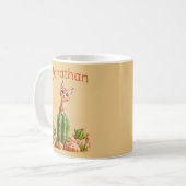 Schattigee Bobcat op cactus Koffiemok (Voorkant links)