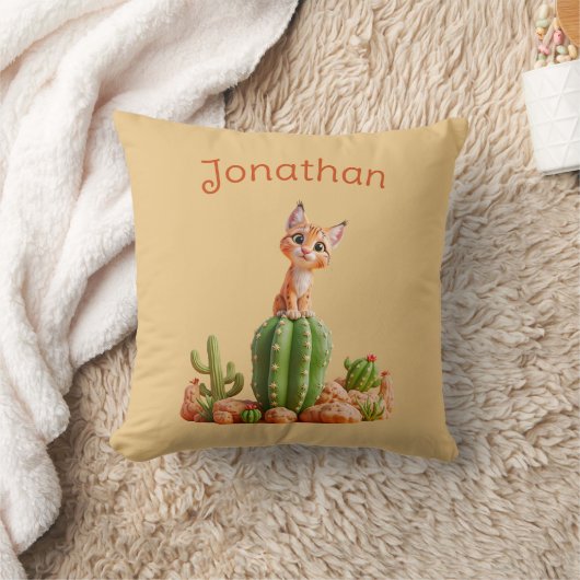 Schattigee Bobcat op cactus Kussen (Deken)