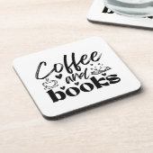Schattigee boek- en koffieliefhebbers gepersonalis bier onderzetter (Linkerzijde)
