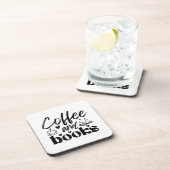 Schattigee boek- en koffieliefhebbers gepersonalis bier onderzetter (Rechterzijde)